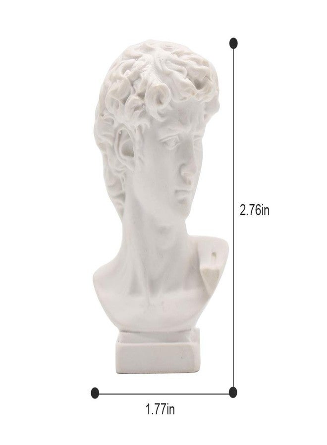 picaru Resin Bust Statue 2.76 Inch Plaster Figurines Mini Home Decoration Sculpture White for Art Hobbyist-David - Image 3